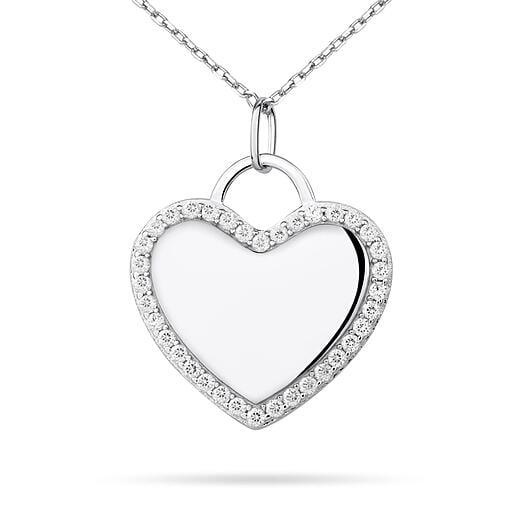 Heart with ring - Rhodium plating