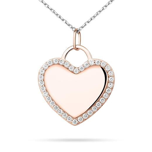 Heart with ring - Red Gold plating