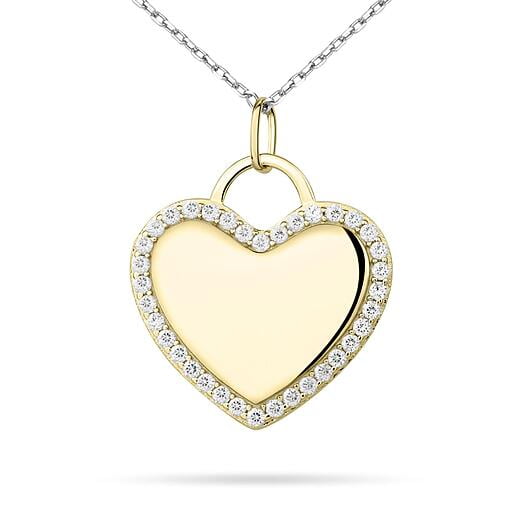 Heart with ring - Yellow Gold plating