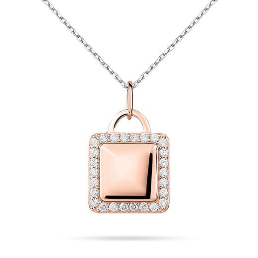Square with ring - Red Gold plating