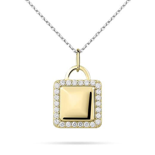 Square with ring - Yellow Gold plating